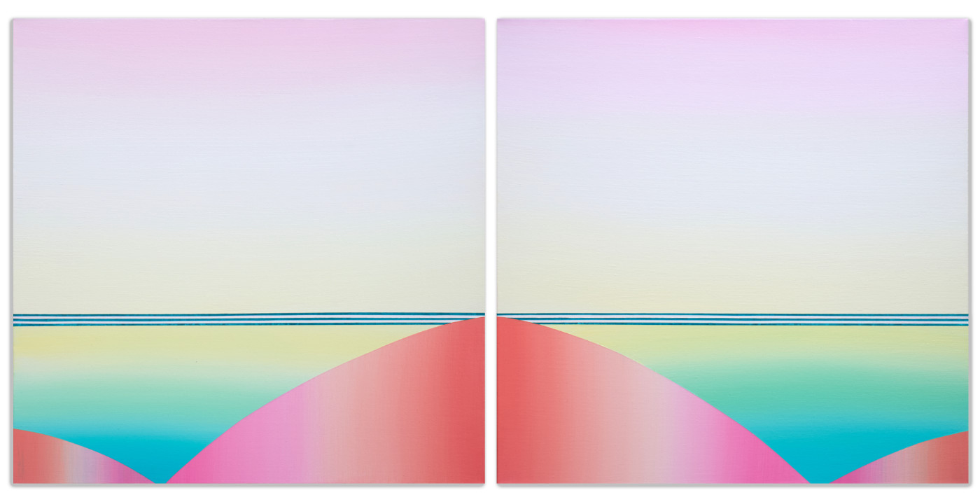 Karen Cole’s Earth in Balance diptych